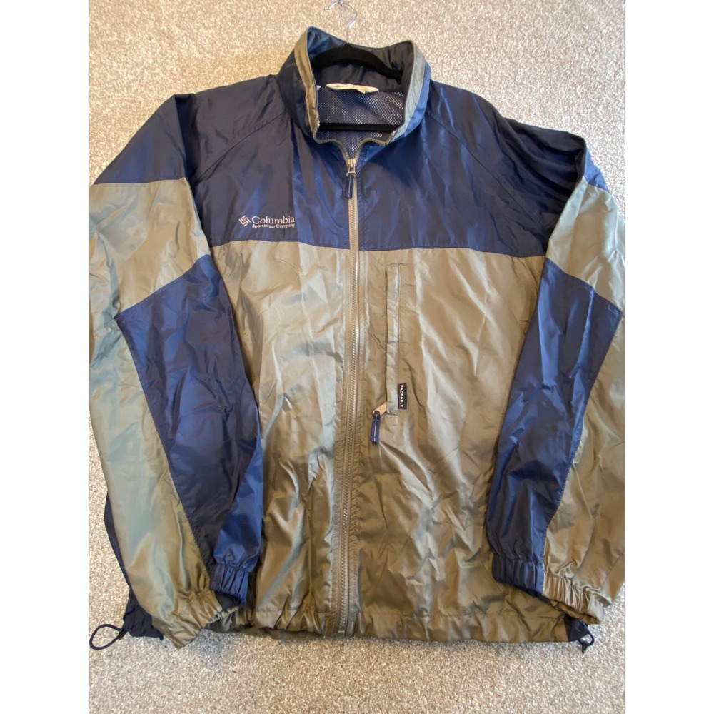 Columbia Sportswear Mens XL Packable Windbreaker Jacket Navy Blue Zip